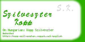 szilveszter kopp business card